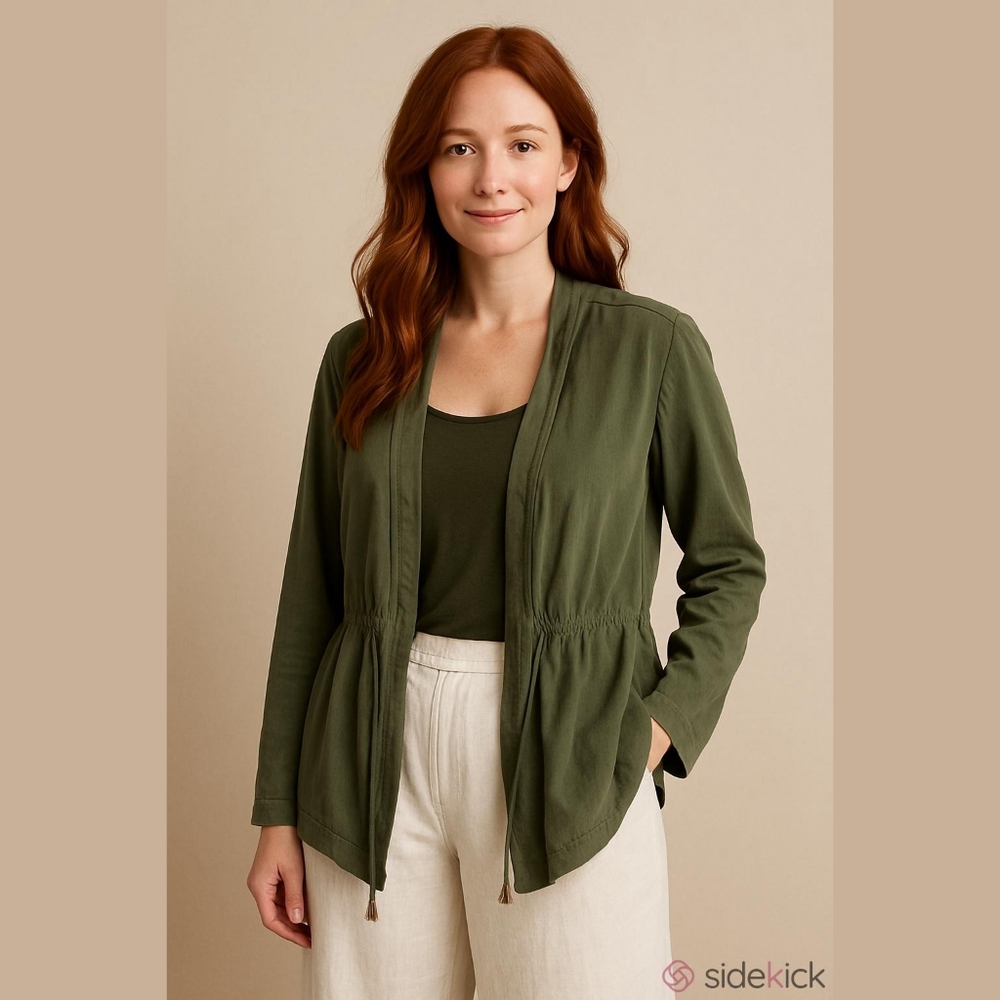 Reitmans Green Draped Utility Jacket - Size 16 - Like New